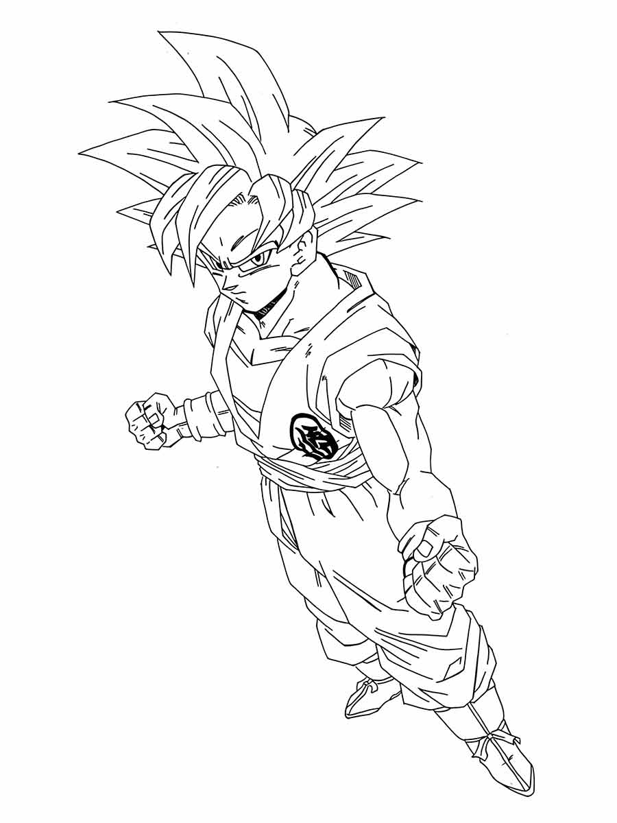 47 desenhos do Goku para colorir