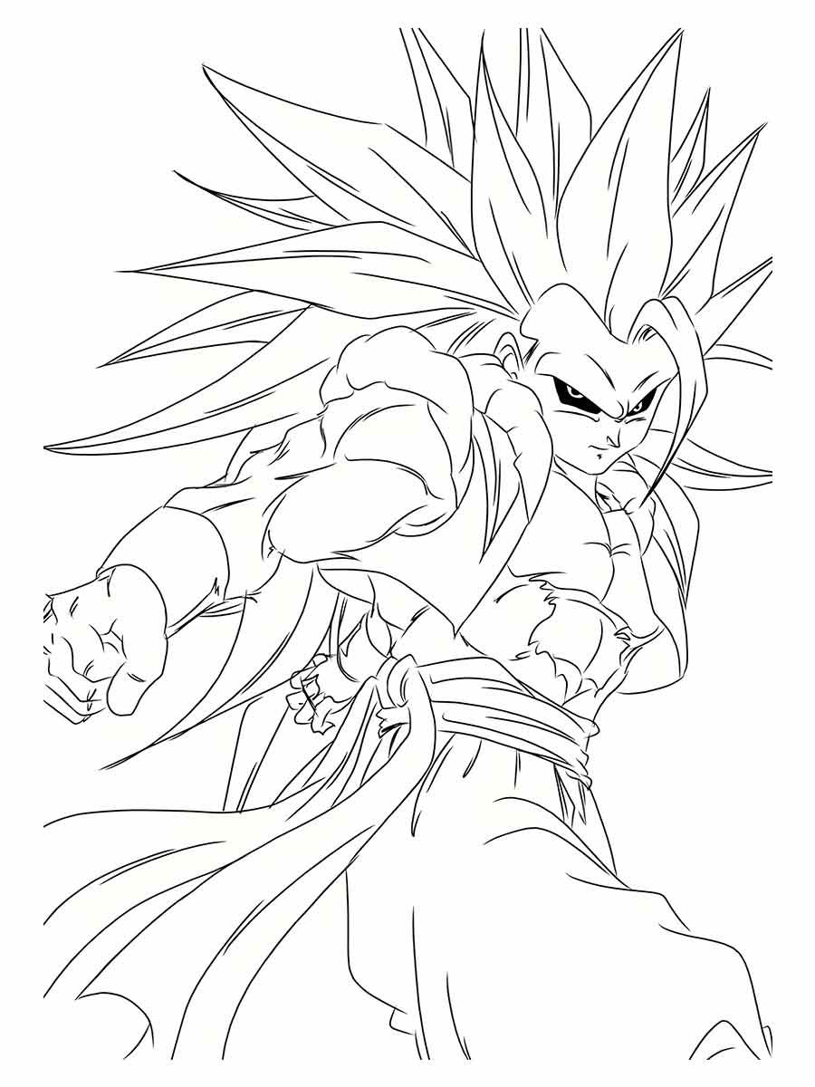 Desenhos de Chibi Goku Super Saiyan para Colorir e Imprimir 