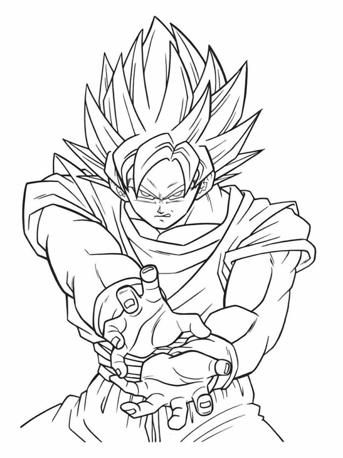 47 desenhos de Goku para colorir