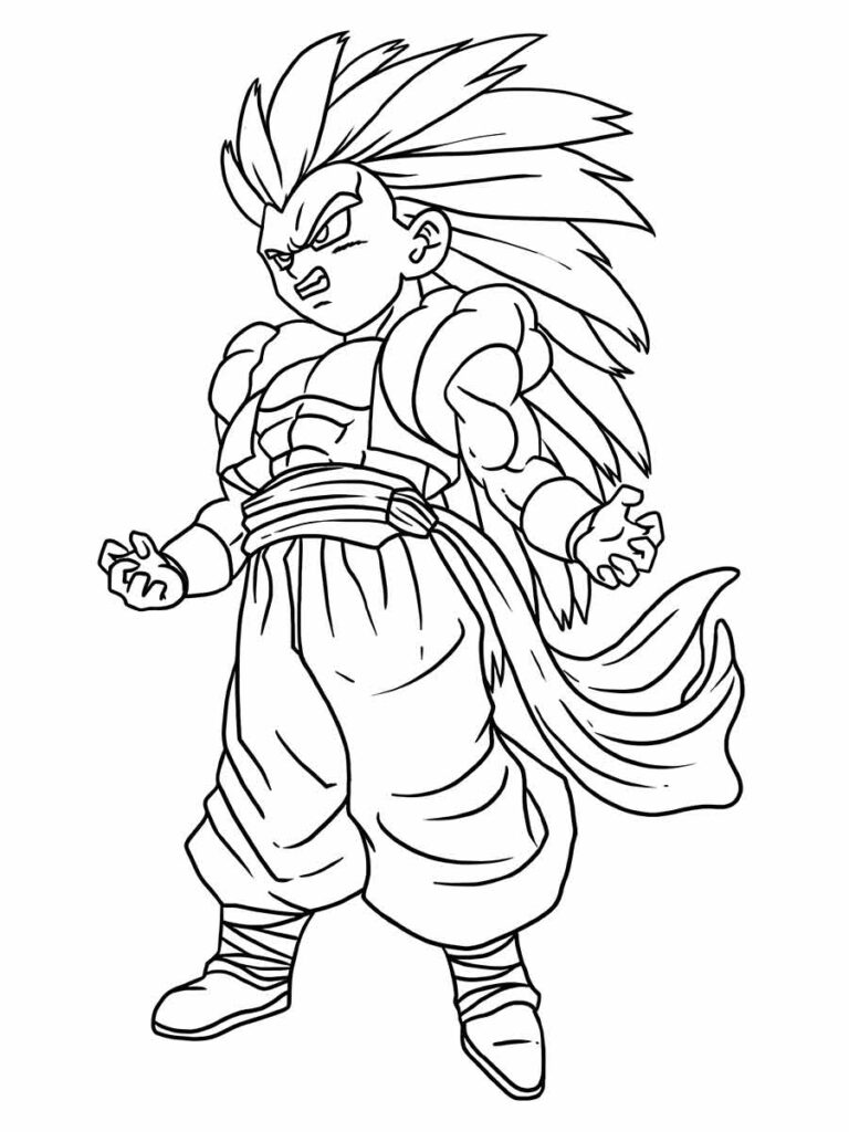 Desenho para imprimir e colorir de Goku, do anime Dragon Ball Z