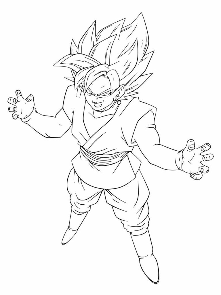 Desenho de Goku para colorir em família