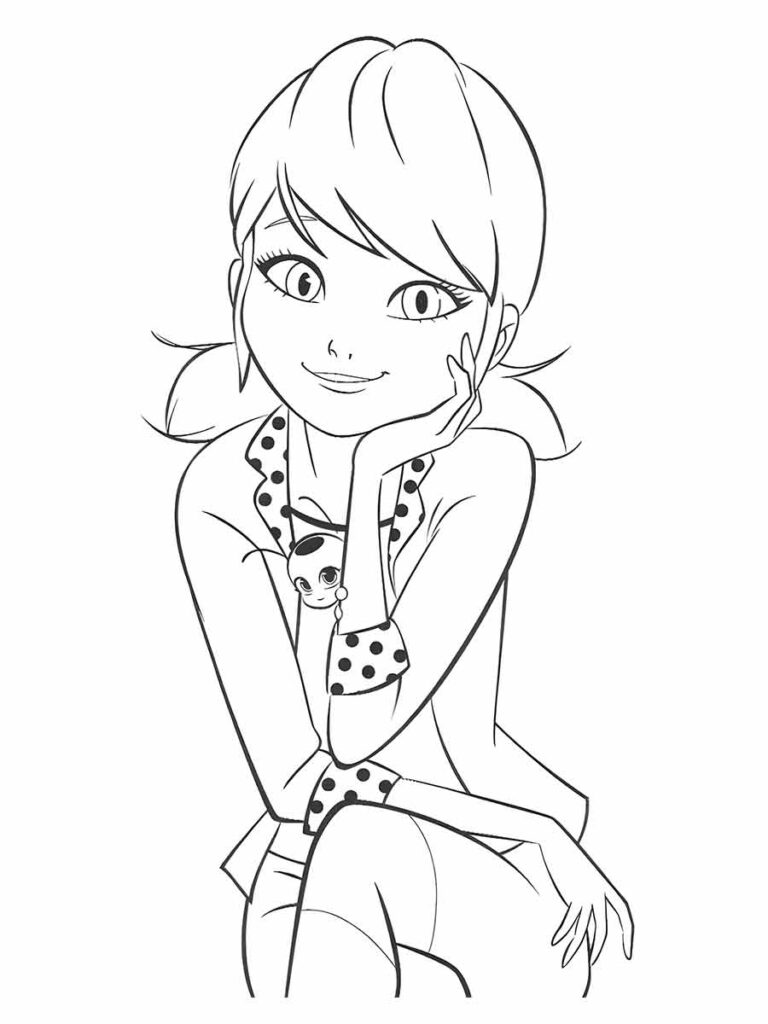 ladybug e marinette para colorir