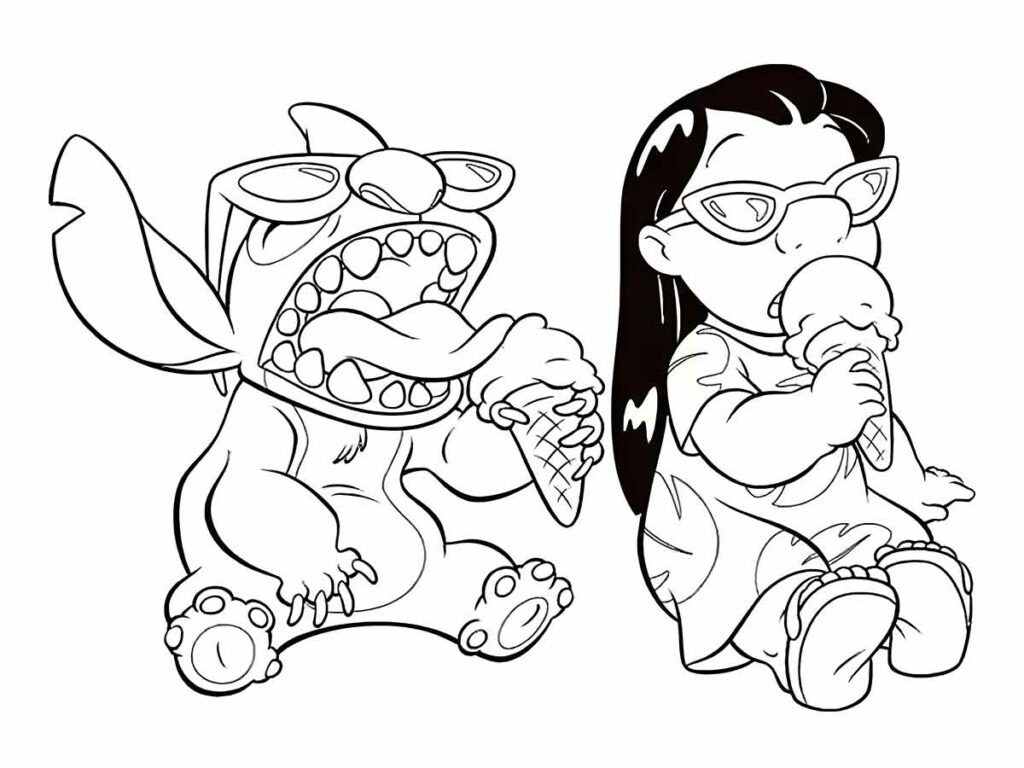 Desenhos para pintar de lilo stitch