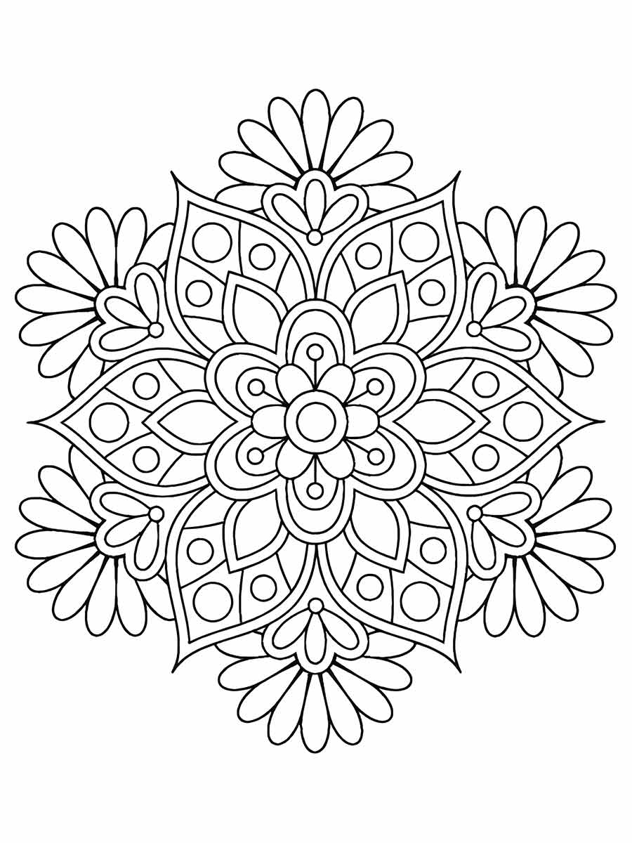 Desenho de Mandala pétalas para Colorir - Colorir.com