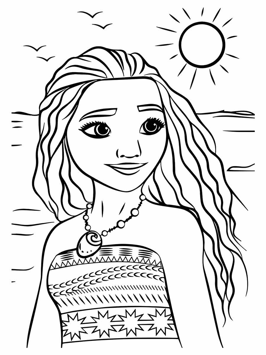 desenho de Moana para colorir e imprimir