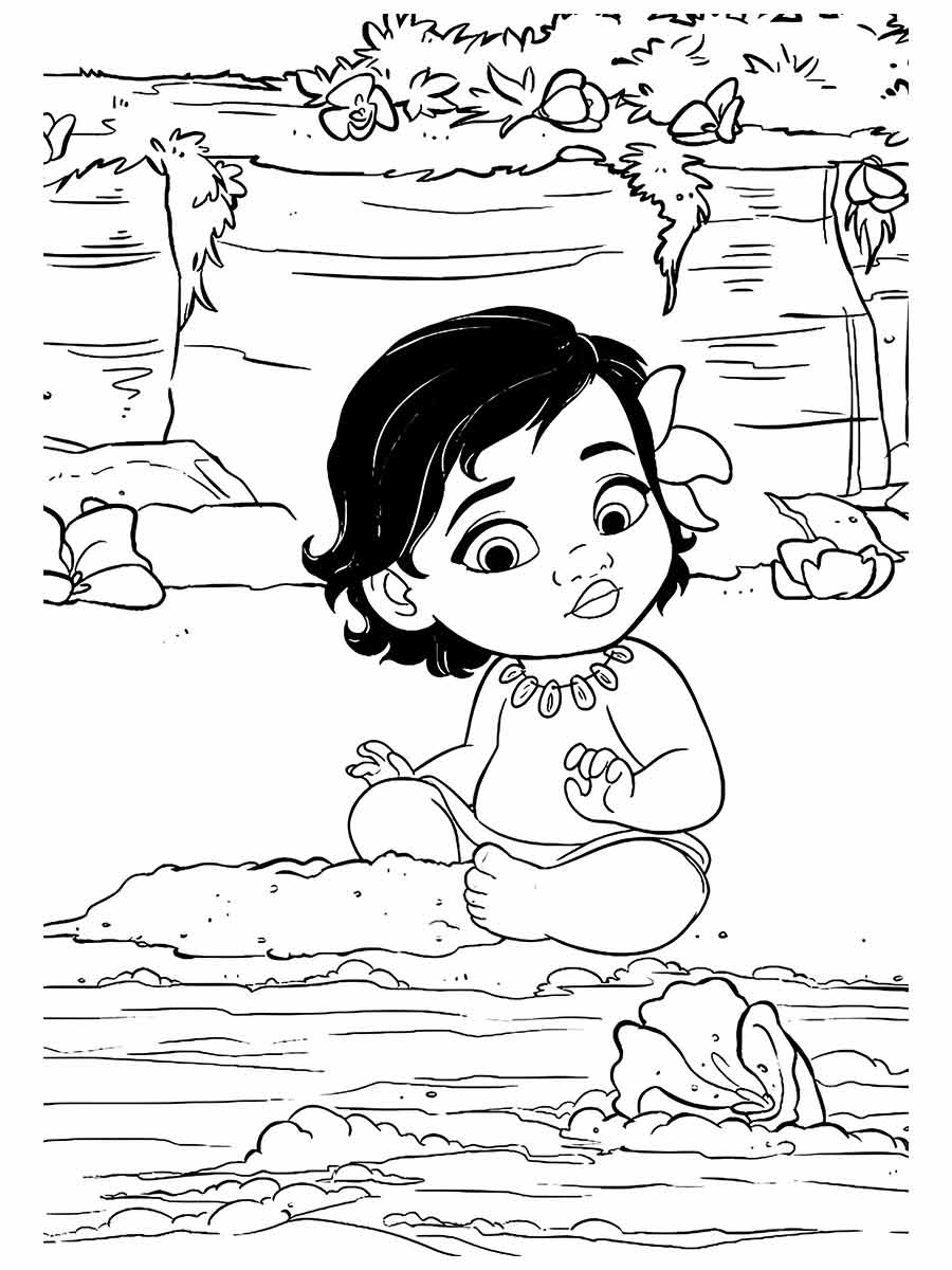 desenho para colorir moana baby