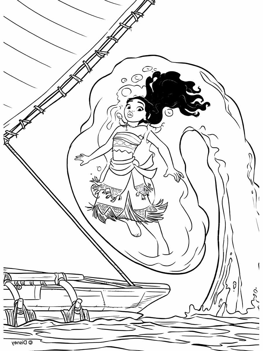 Desenho para pintar de Moana