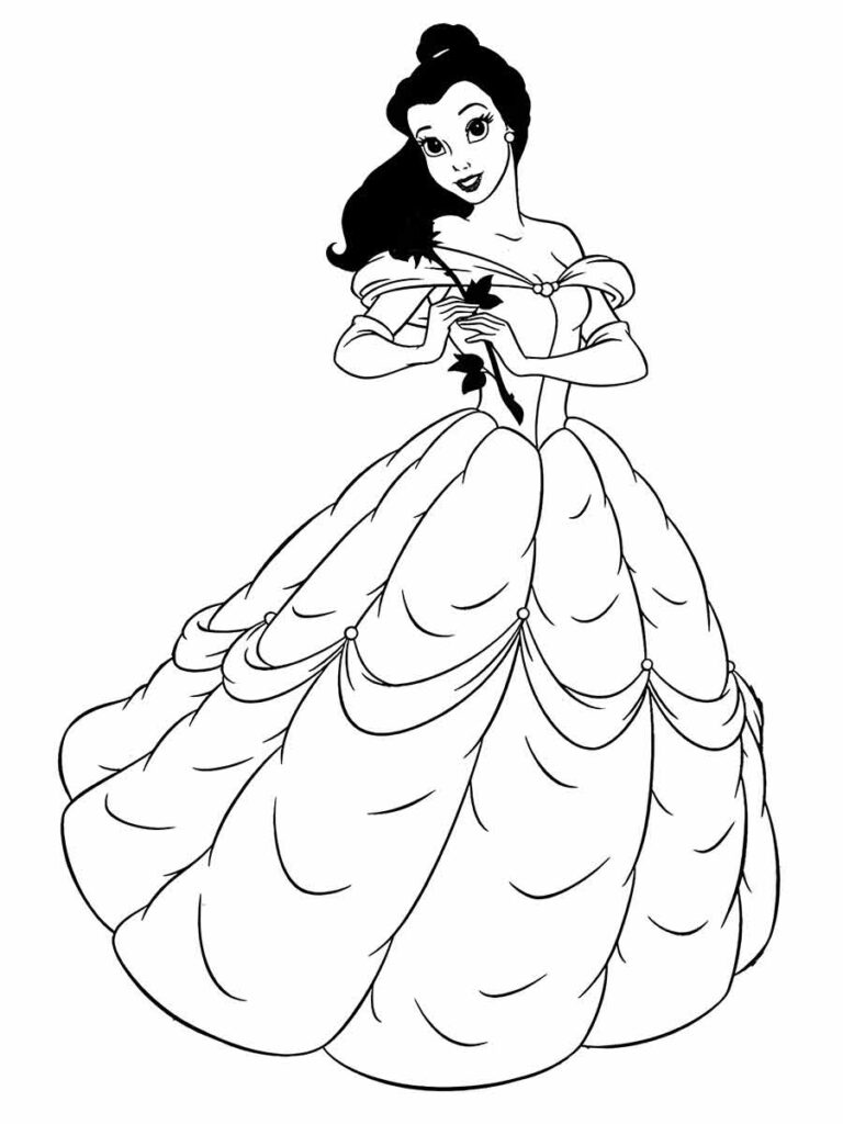 Desenho de Princesa simples para colorir