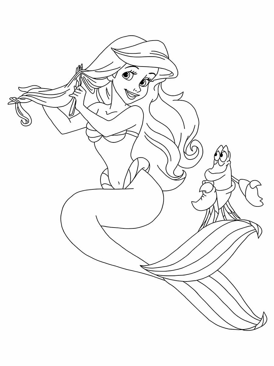 Desenhos da Ariel colorir e imprimir, a sereia que é uma das personagens mais lindas e especiais da Disney...