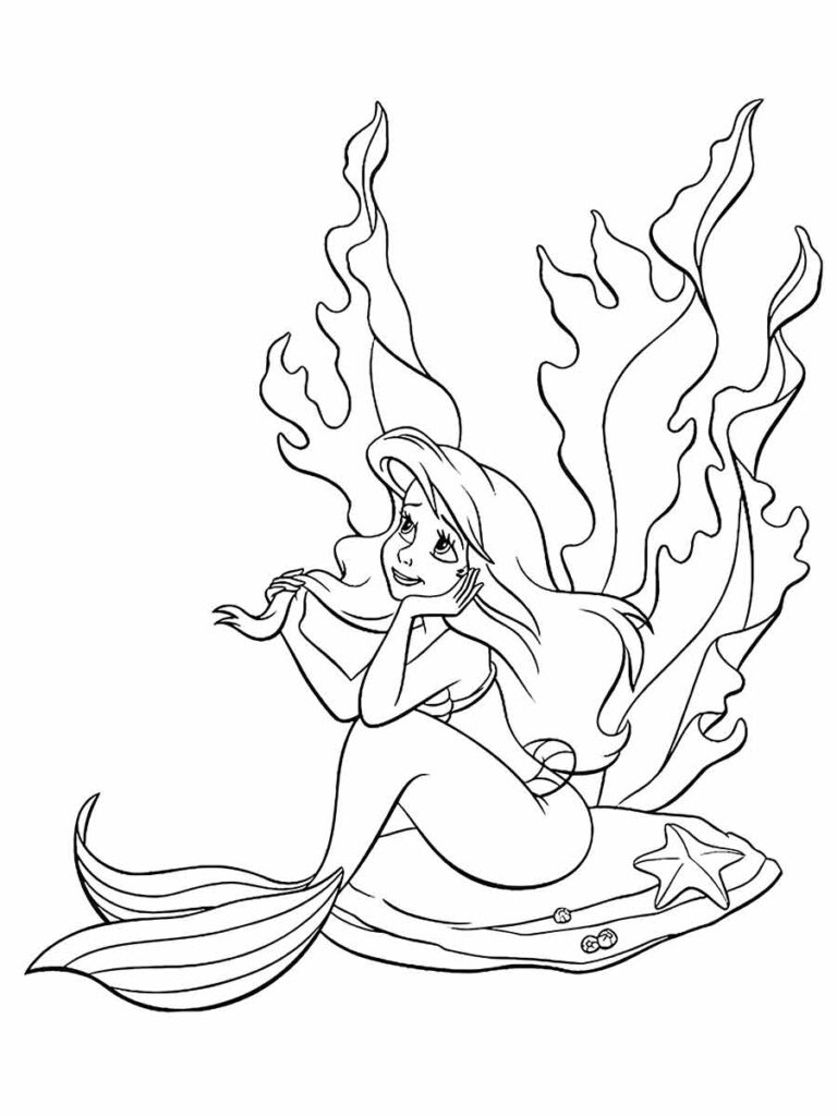 Desenho Educativo de Ariel para colorir