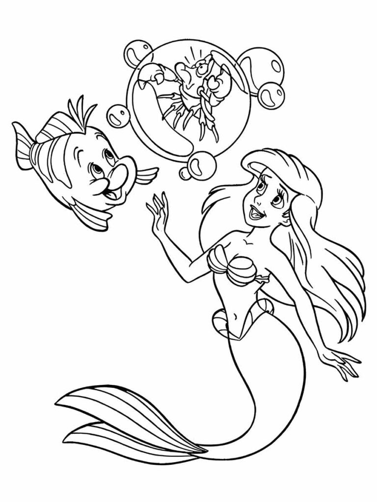 desenho sereia ariel para colorir