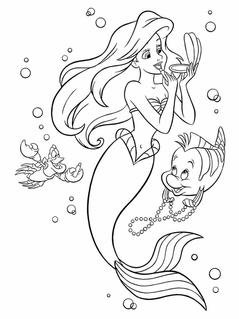 desenhos para colorir ariel sereia