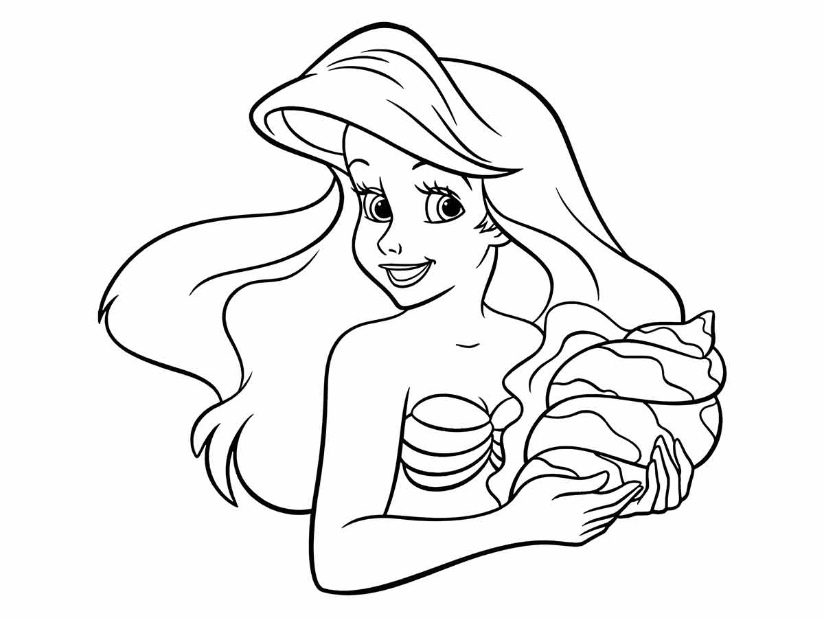 Desenhos da Ariel, a sereia que é uma das personagens mais famosas do cinema, para colorir e se emocionar...