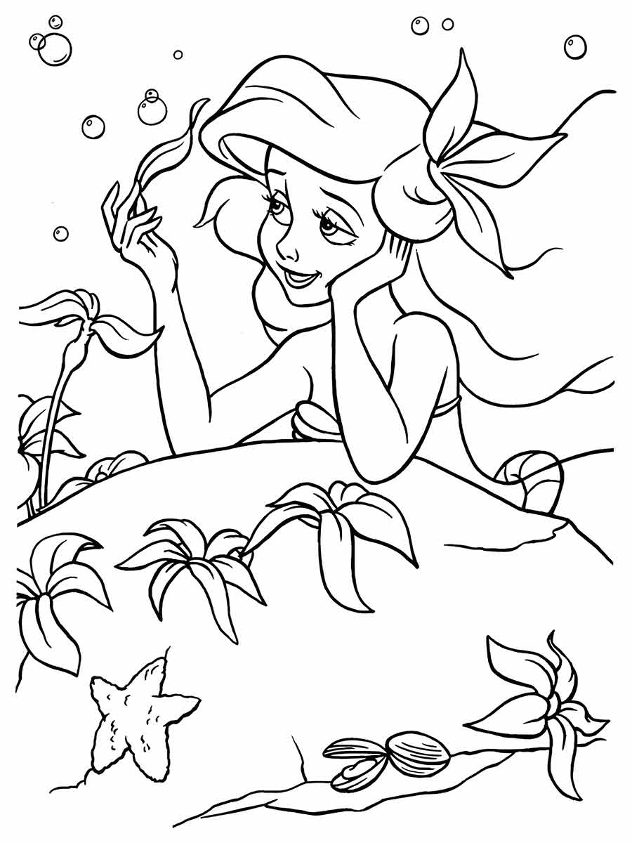 desenho para colorir ariel sereia