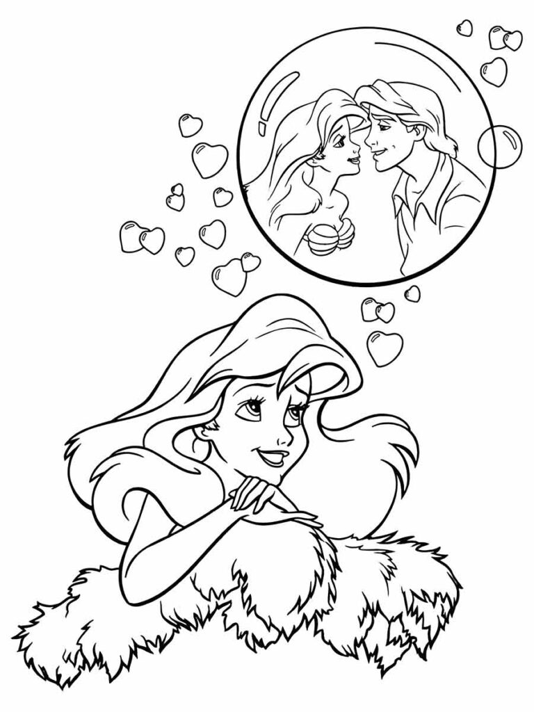 desenho sereia ariel para colorir