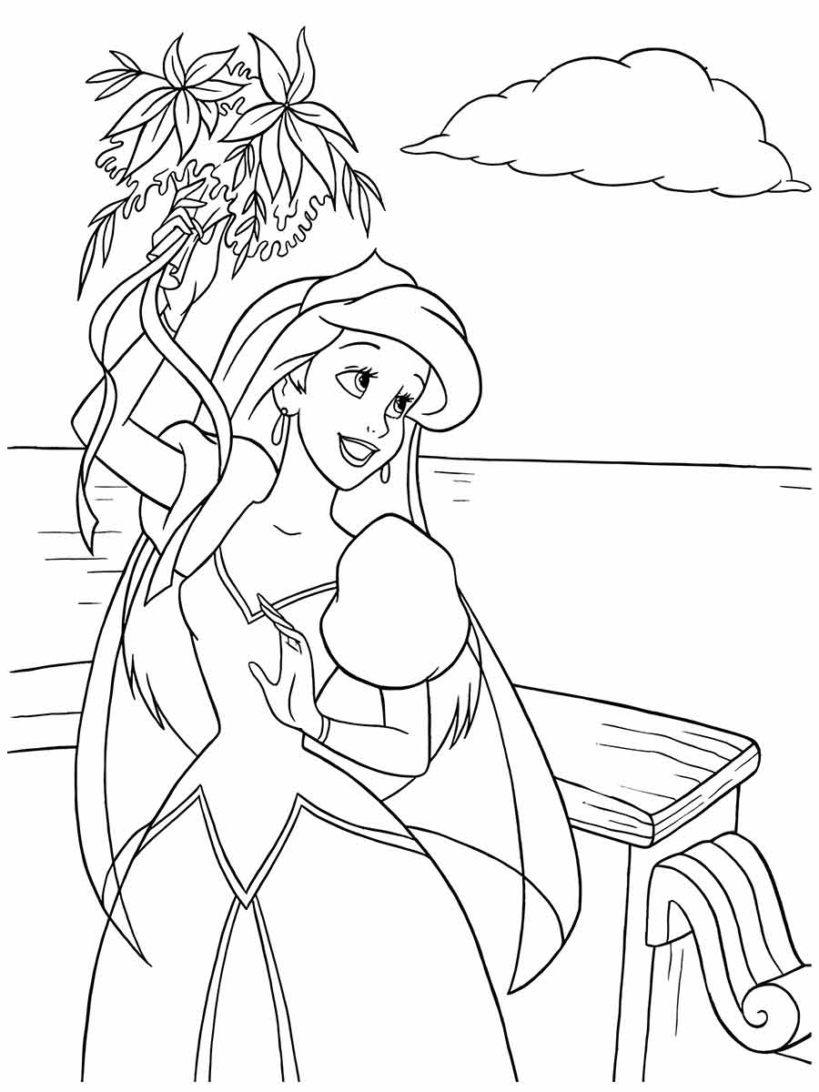 Uma imagem da Ariel para colorir, a sereia que é uma das personagens mais carismáticas e corajosas da Disney...