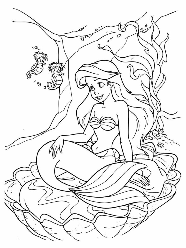 desenhos ariel para colorir