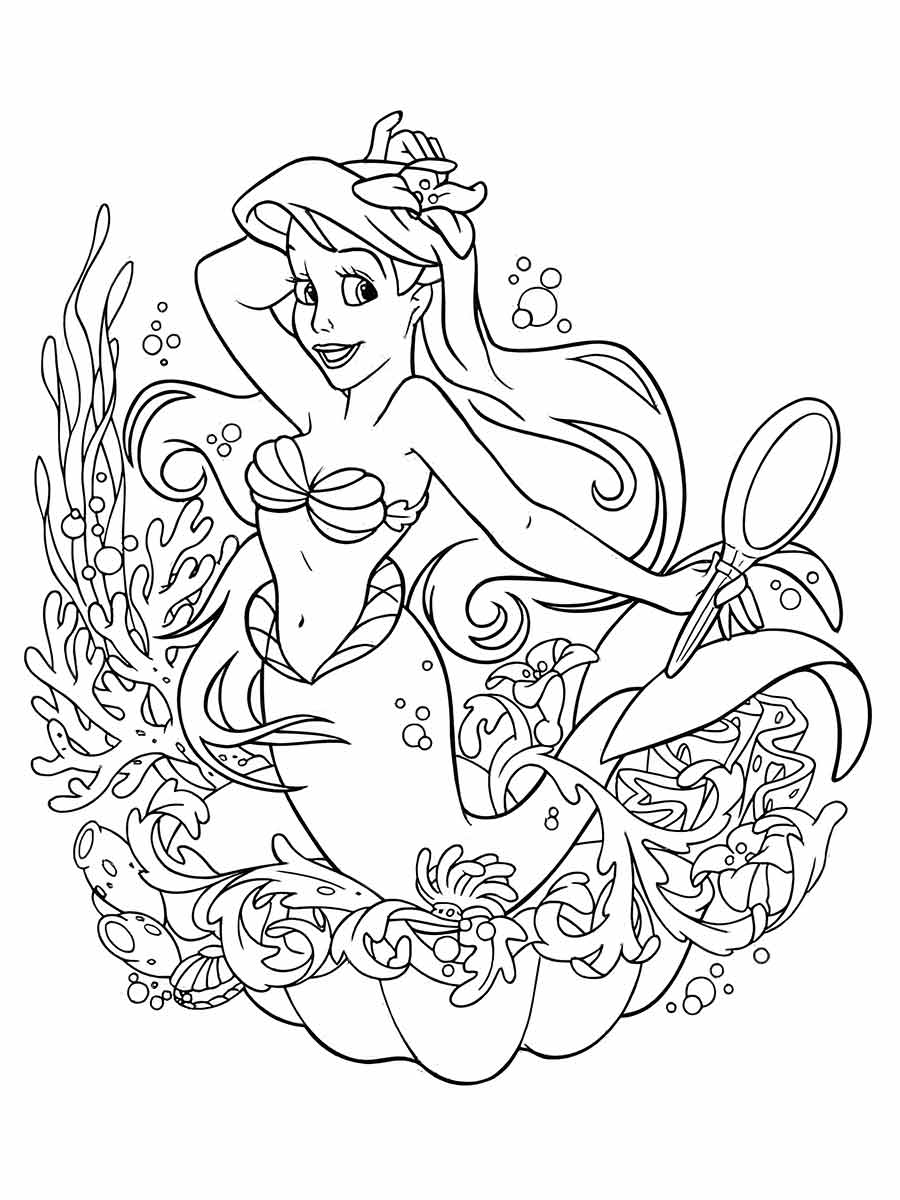 Desenhos da Ariel para colorir e imprimir, a princesa que é uma das personagens mais amadas e admiradas da Disney...