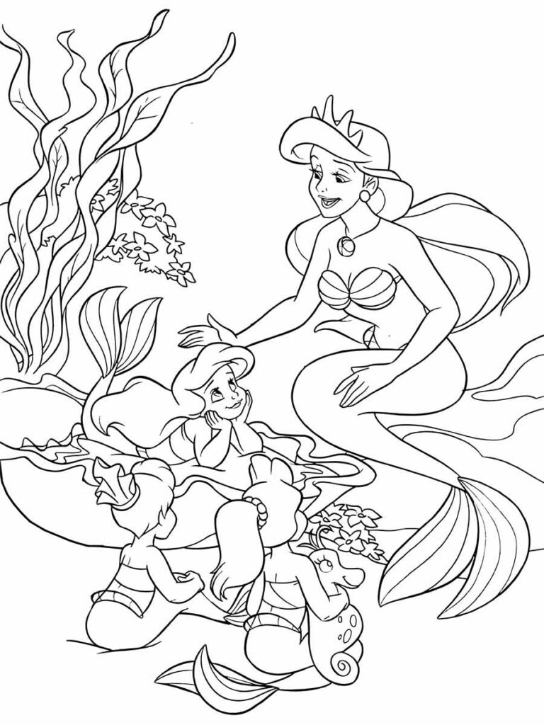 Vários desenhos para colorir da Ariel, a sereia que tem uma irmã chamada Arista, para colorir e se divertir...