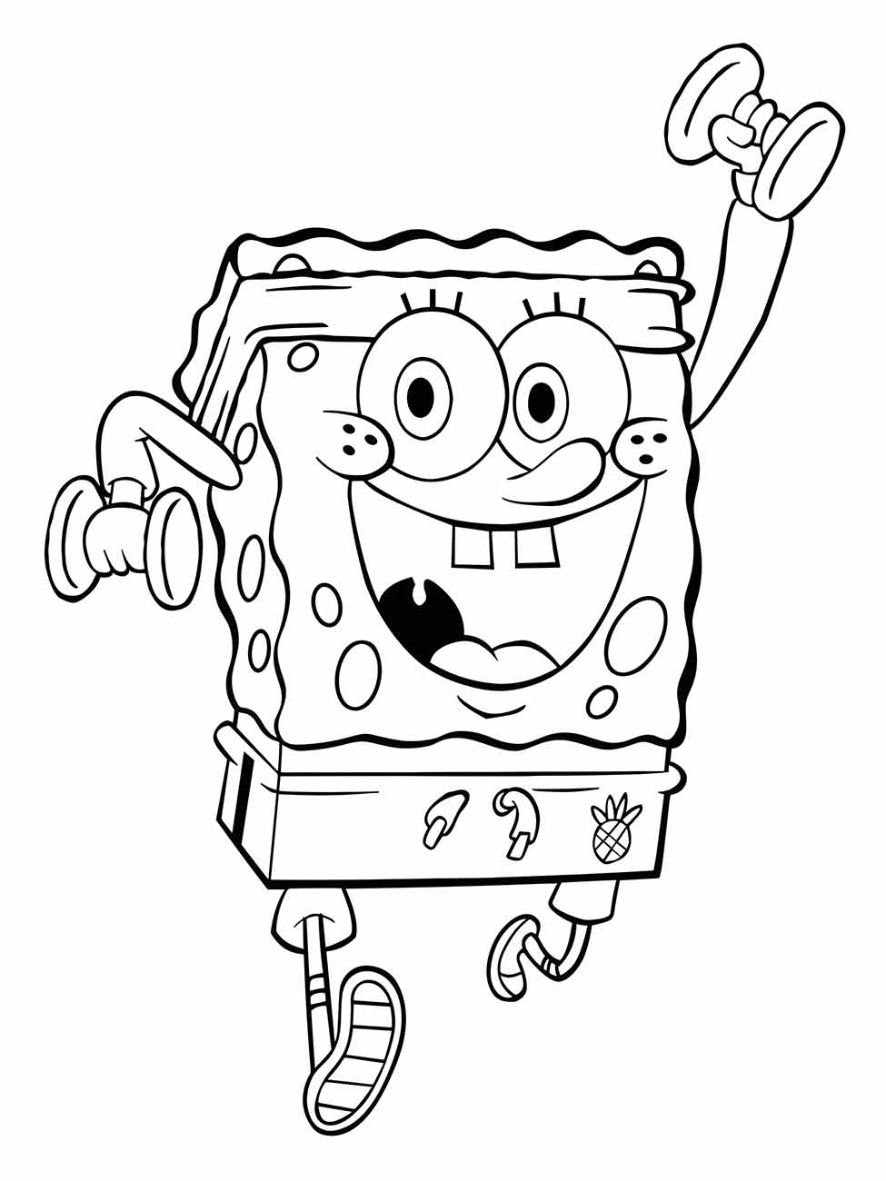 Bob Esponja levantando pesos para colorir