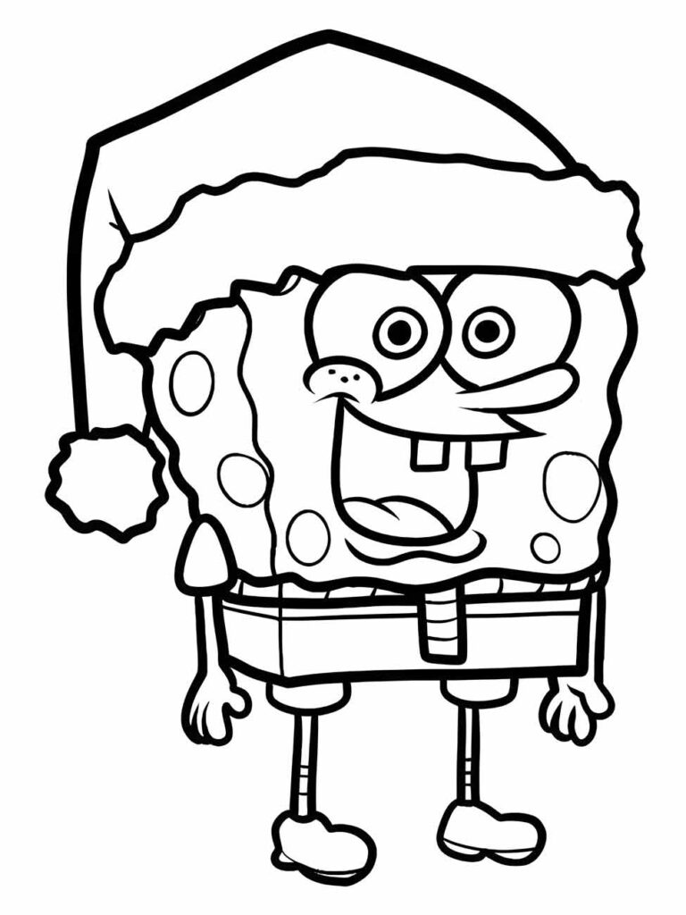 Bob Esponja Natal para colorir