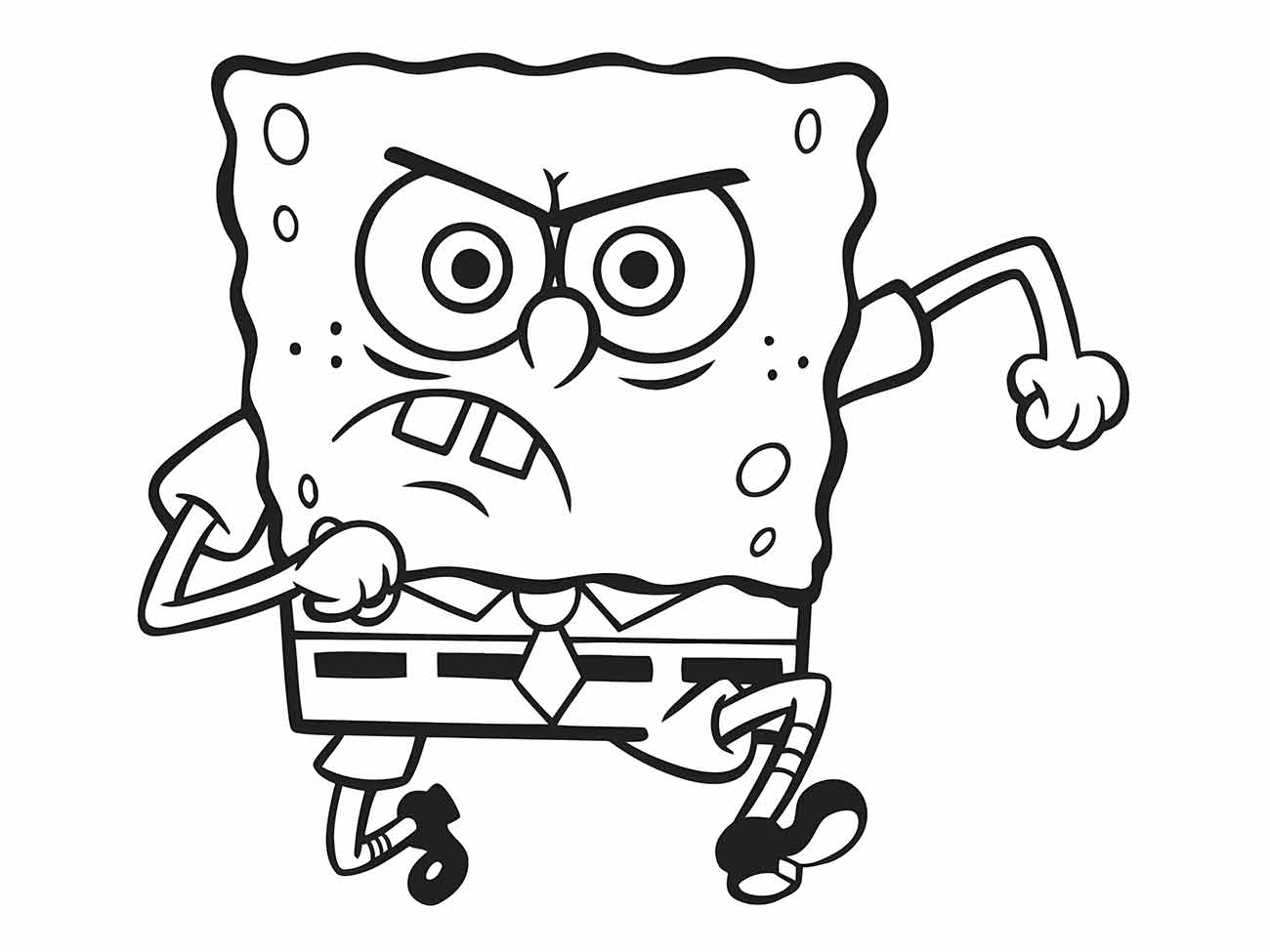 Desenho para imprimir e colorir Bob Esponja