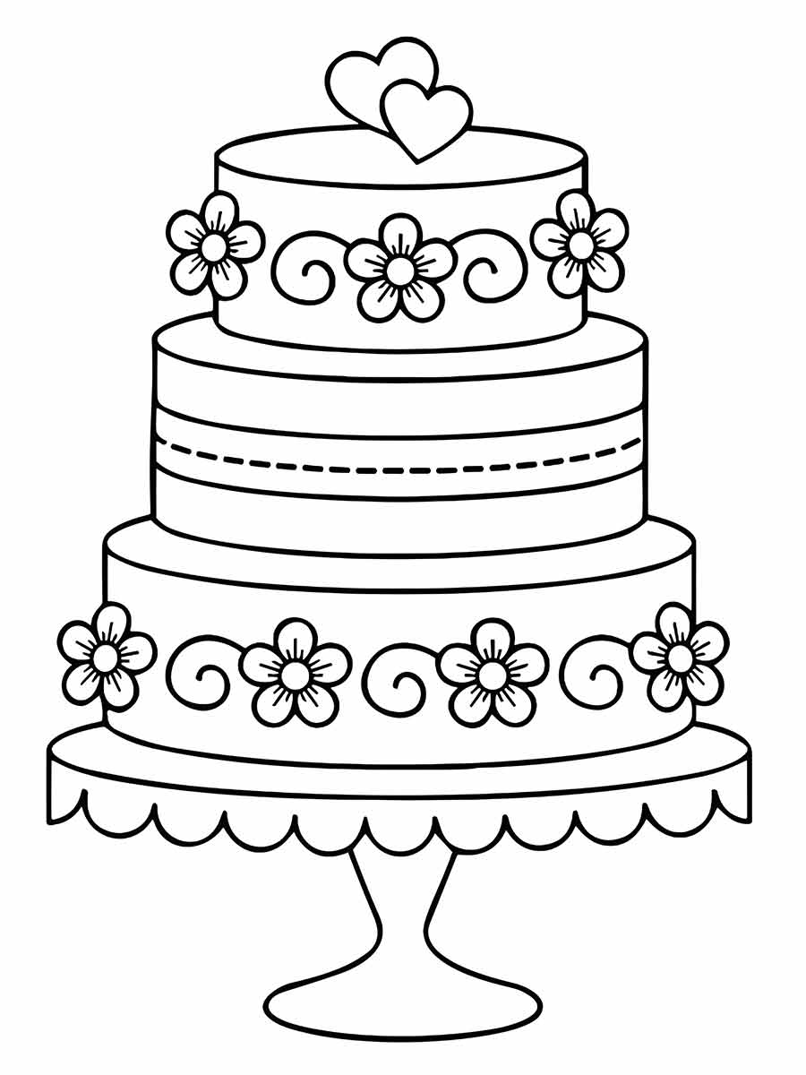 31 desenhos de bolos para colorir