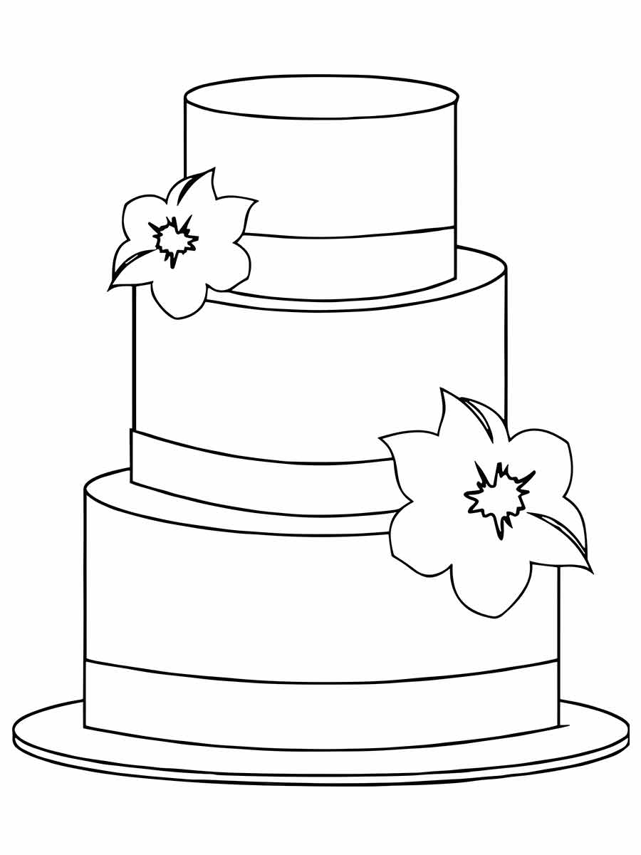 Desenho de Bolo de casamento para colorir