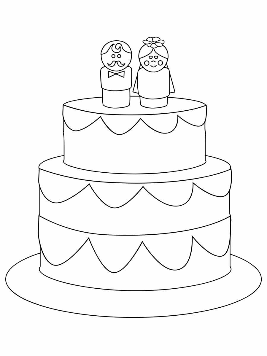 Desenho de Bolo de casamento para colorir