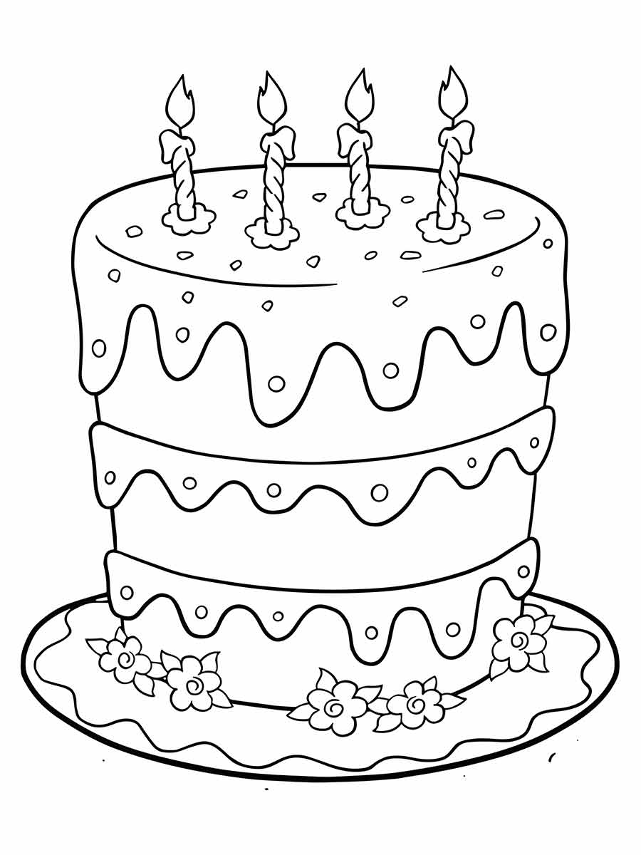 Desenhos para colorir de desenho de um bolo de aniversário de 11 anos para  colorir 