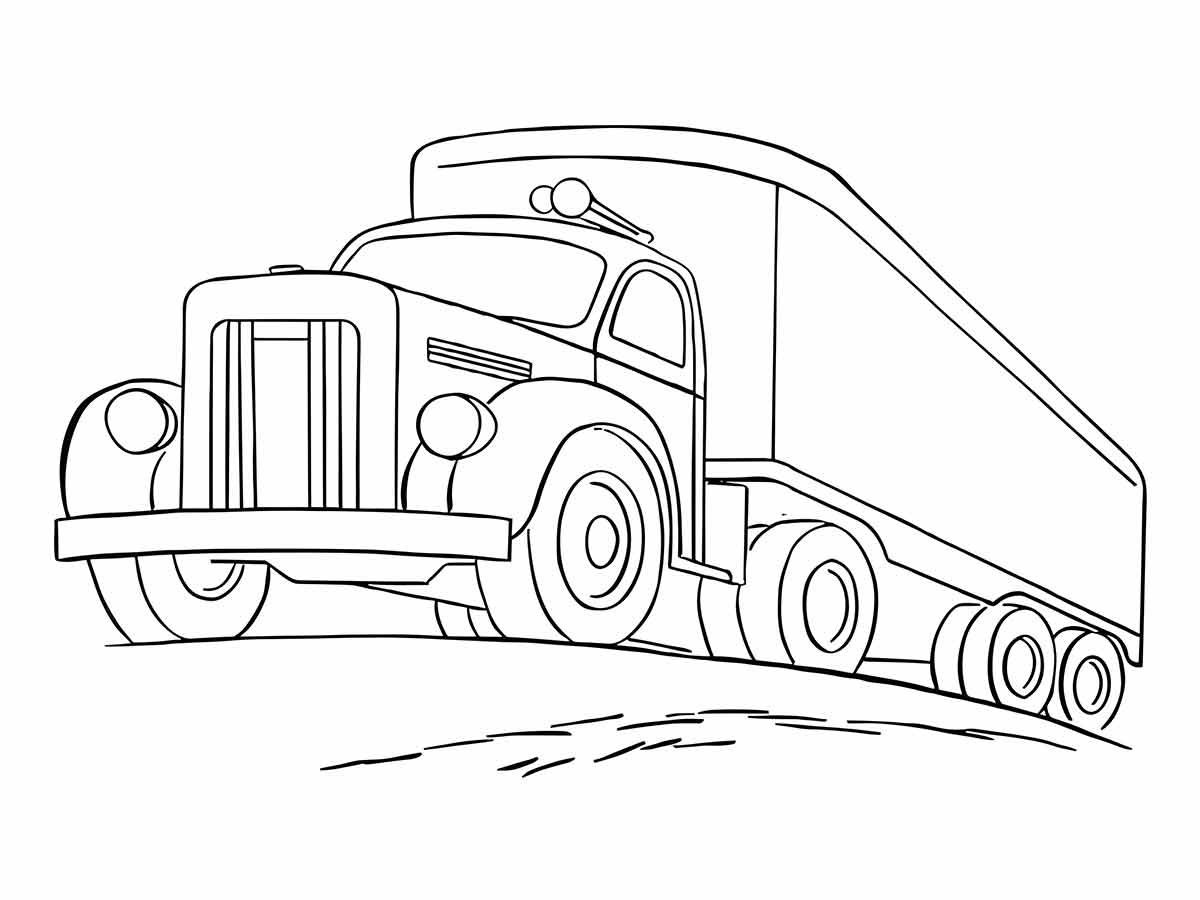31 desenhos de caminhões para colorir