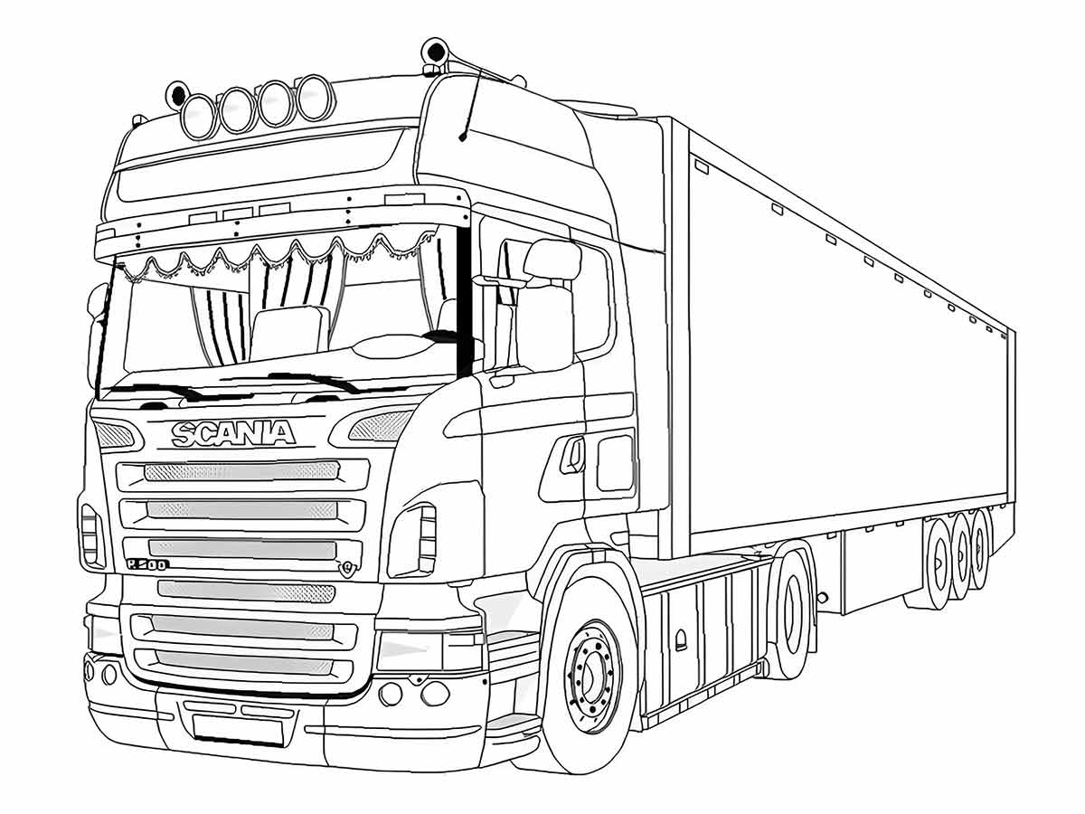 10 Desenhos de Caminhão Scania para Imprimir e Colorir!