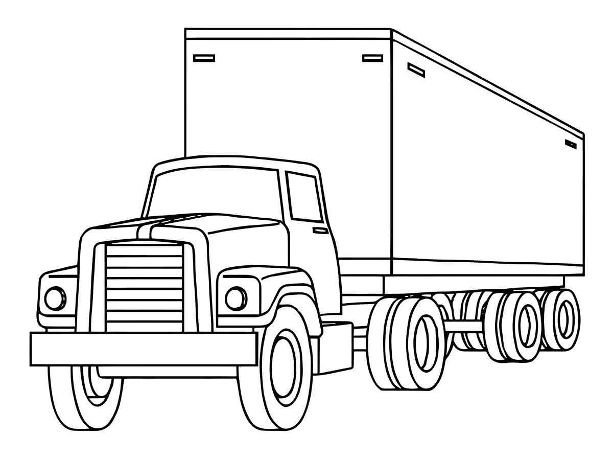 10 Desenhos de caminhão e carreta para colorir!