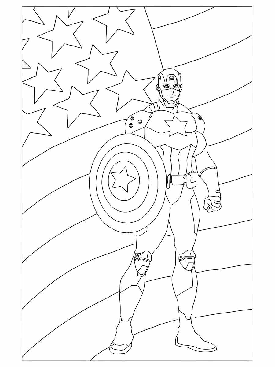 Desenho de Capitão América para Colorir