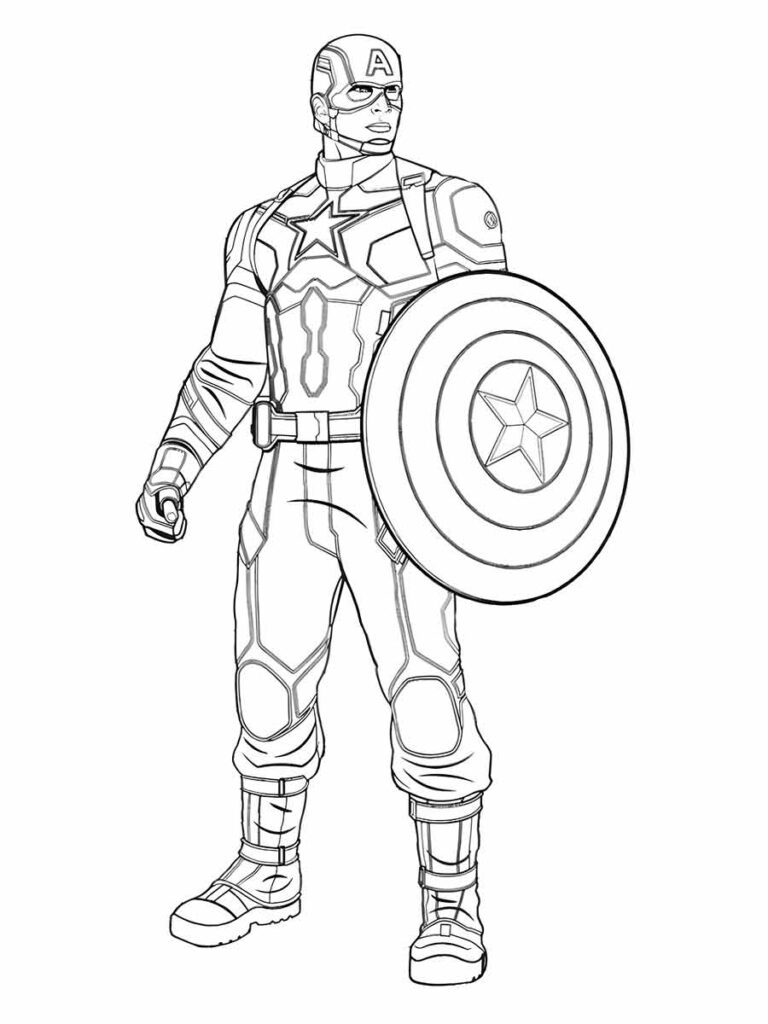 Desenho do capitão america para imprimir e colorir