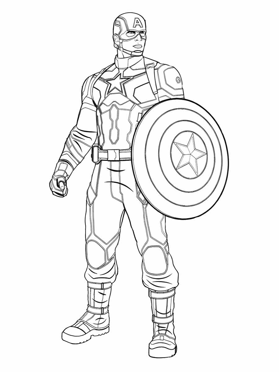 Desenho do capitão america para imprimir e colorir