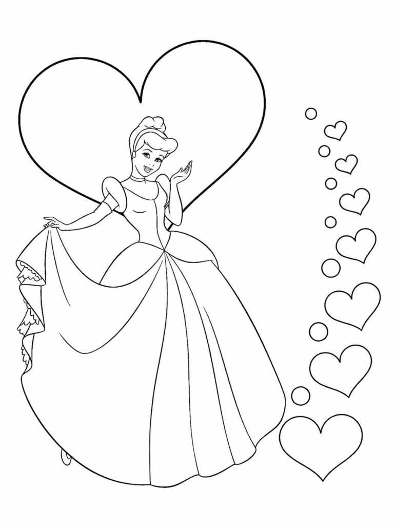 Desenho da Princesa Cinderela para colorir.