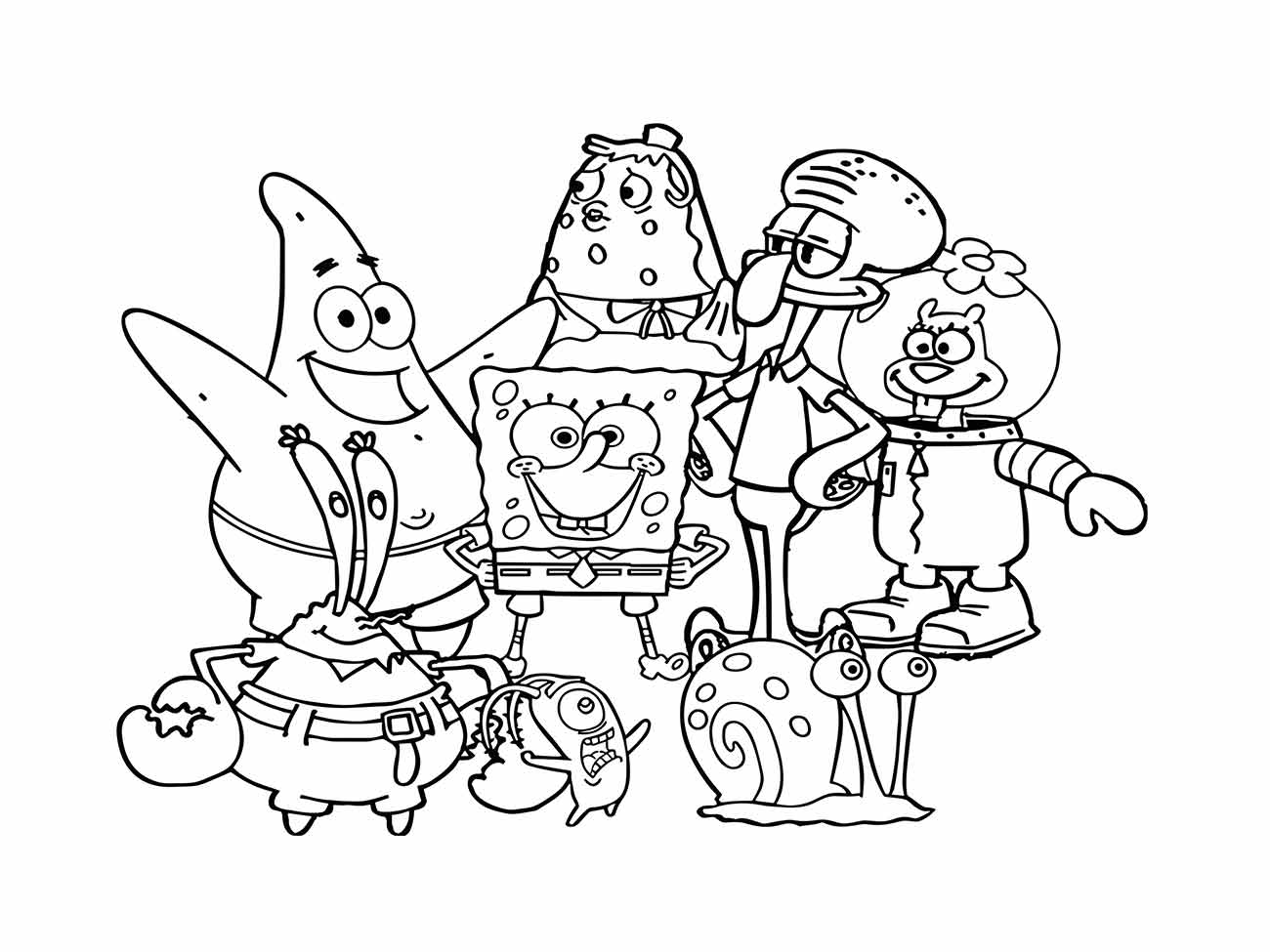 Turma do Bob Esponja para colorir