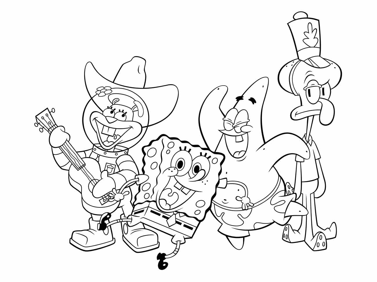 Turma do Bob Esponja para colorir