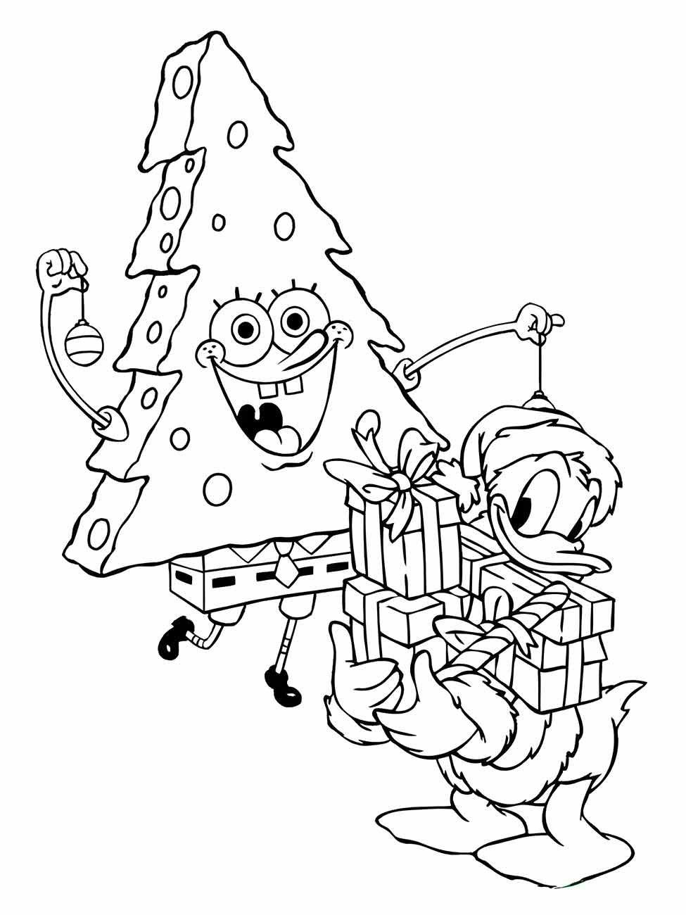 Bob Esponja árvore de Natal para colorir