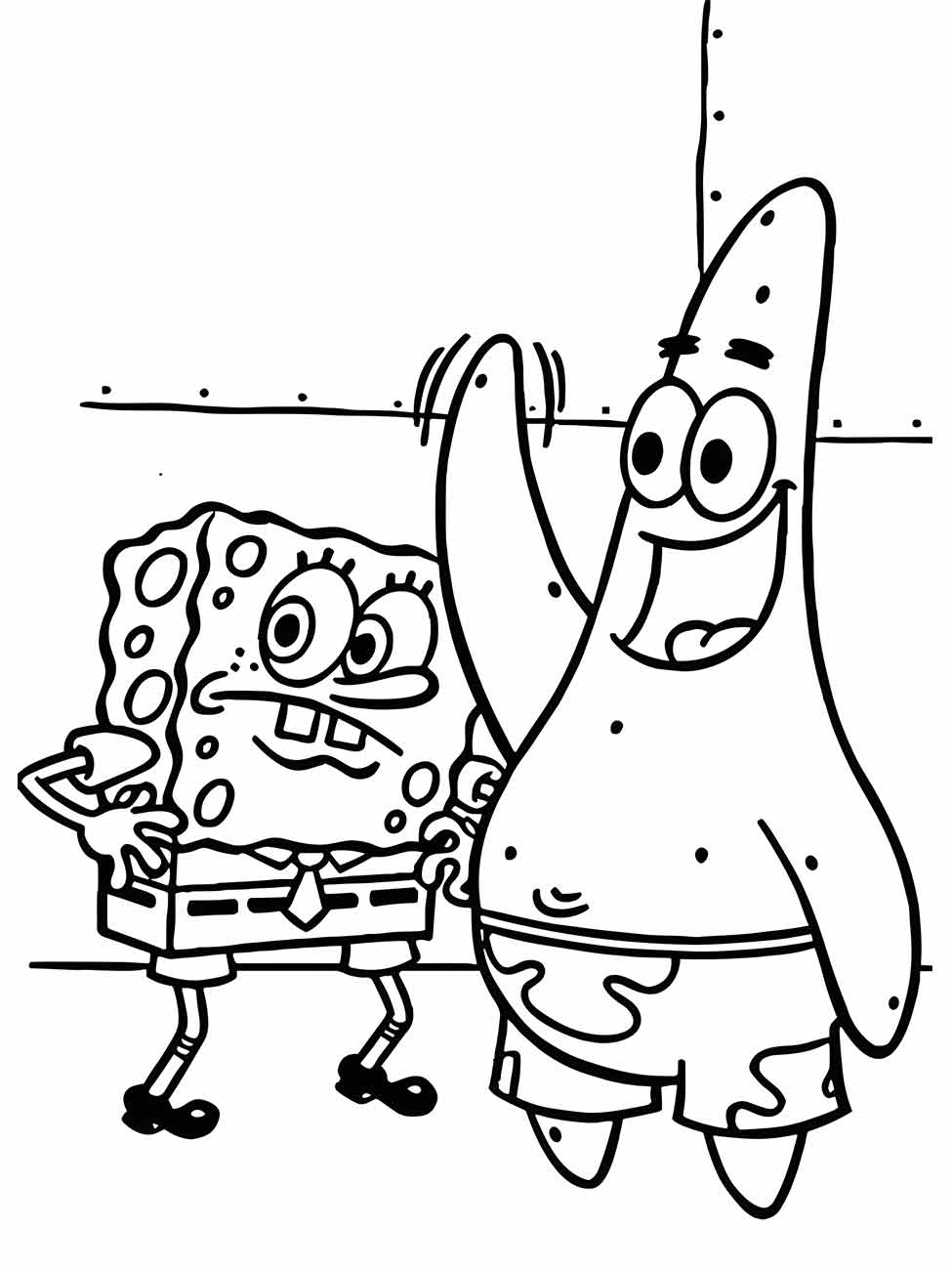 Bob Esponja e Patrick desenho para colorir