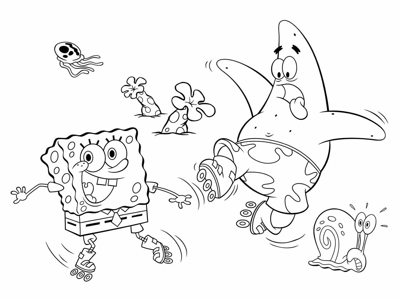 Desenho para colorir Bob Esponja e Patrick