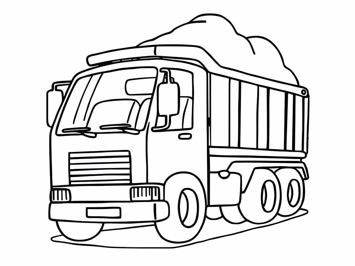 Desenho de caminhão para colorir para crianças