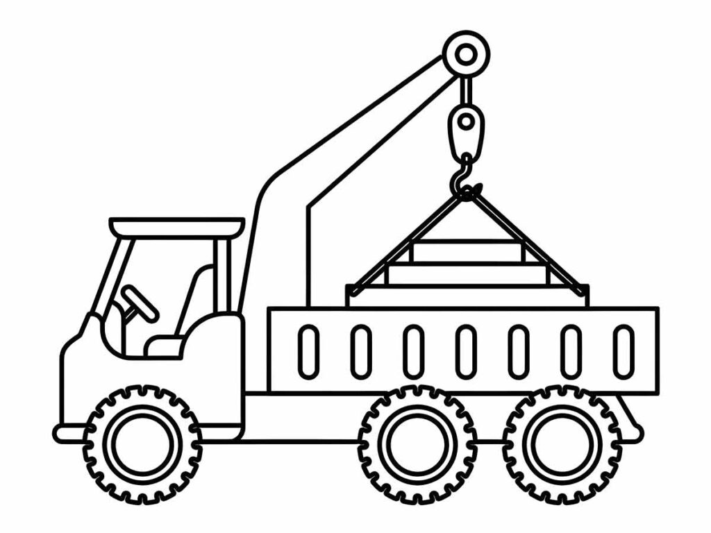 Desenho de caminhão fácil para colorir