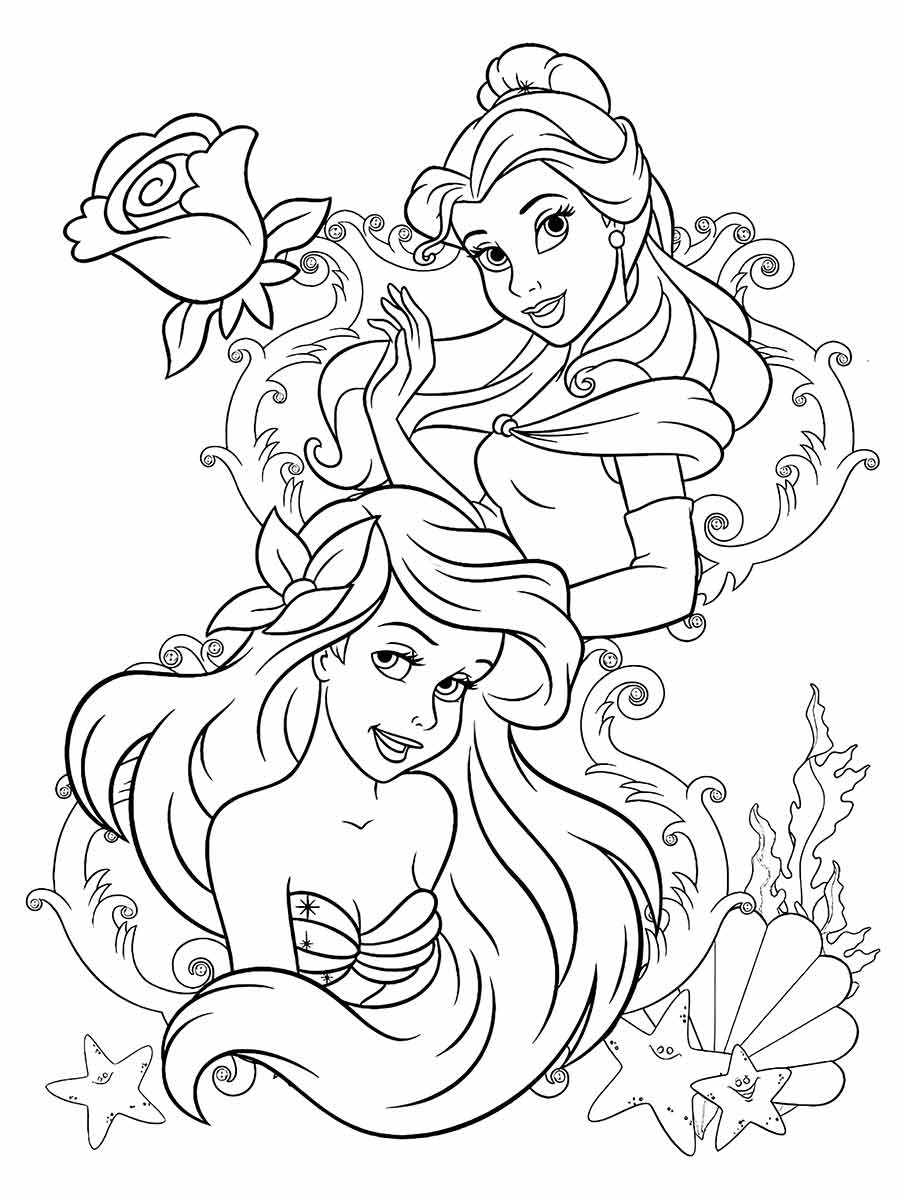 desenho da ariel para colorir