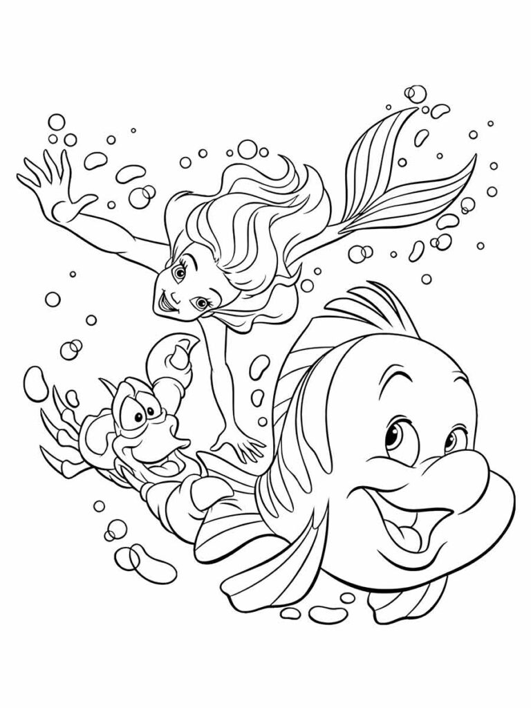 desenho para colorir ariel pequena sereia