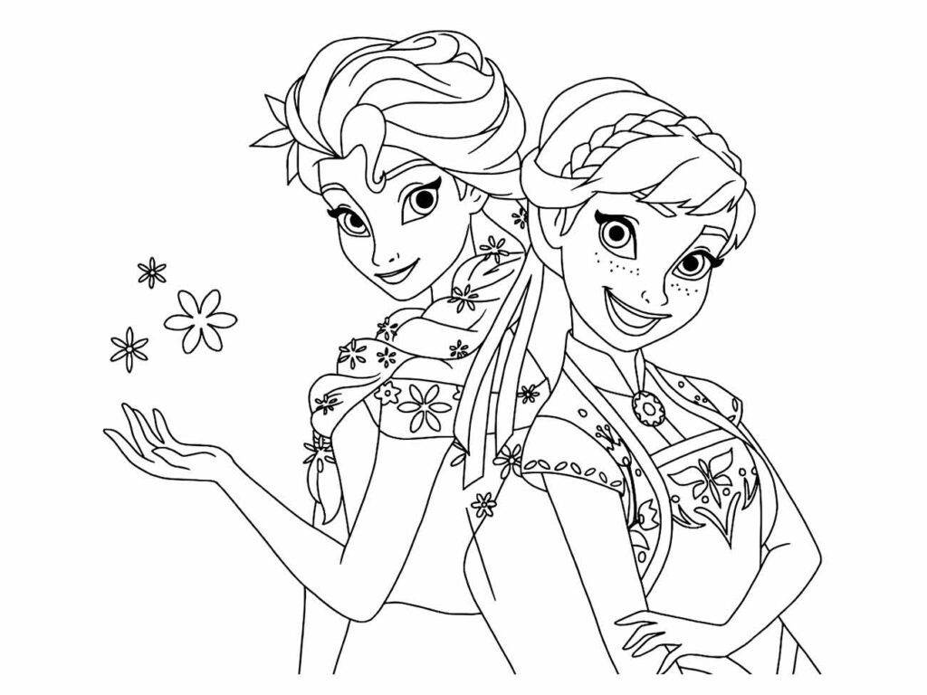 Princesas Frozen para Colorir