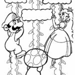 Desenho para colorir da Princesa Peach e Mario Bros