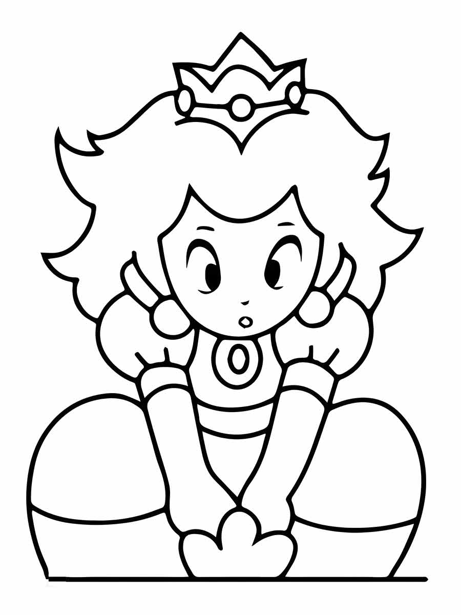 Desenho da Princesa Peach para pintar e colorir