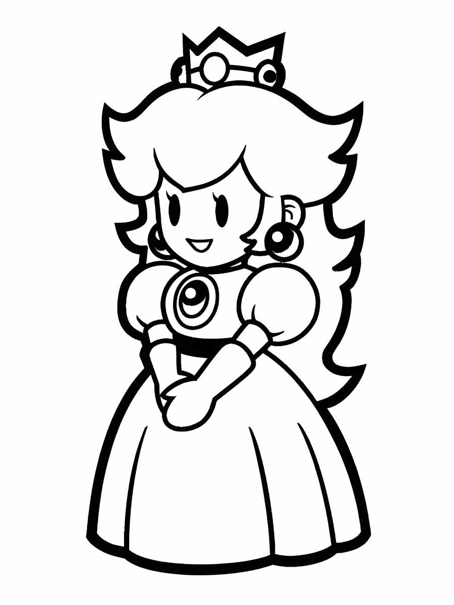 Desenho da Princesa Peach para colorir